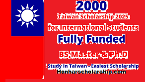 Fully Funded Taiwan Scholarship 2025-26 for International Students